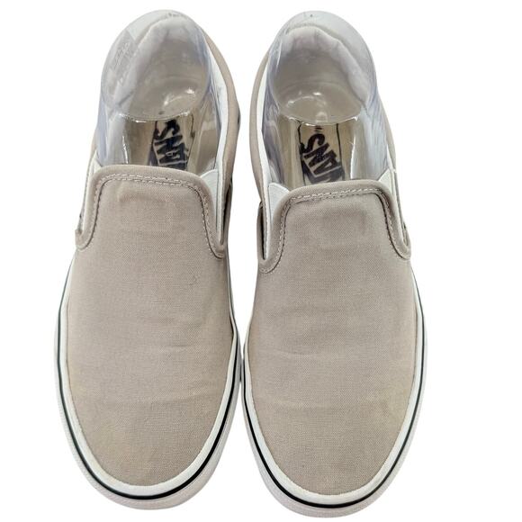 Vans Off The Wall Womens 7.5 Gray Slip-On Canvas Shoes DIY Custom Paint Sneakers - Picture 2 of 8